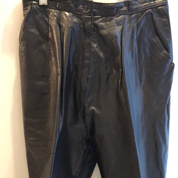 ⭐️ Bill Atkinson Vintage, High Waist Lined Cowhide Leather front pocket trousers - Picture 1 of 11